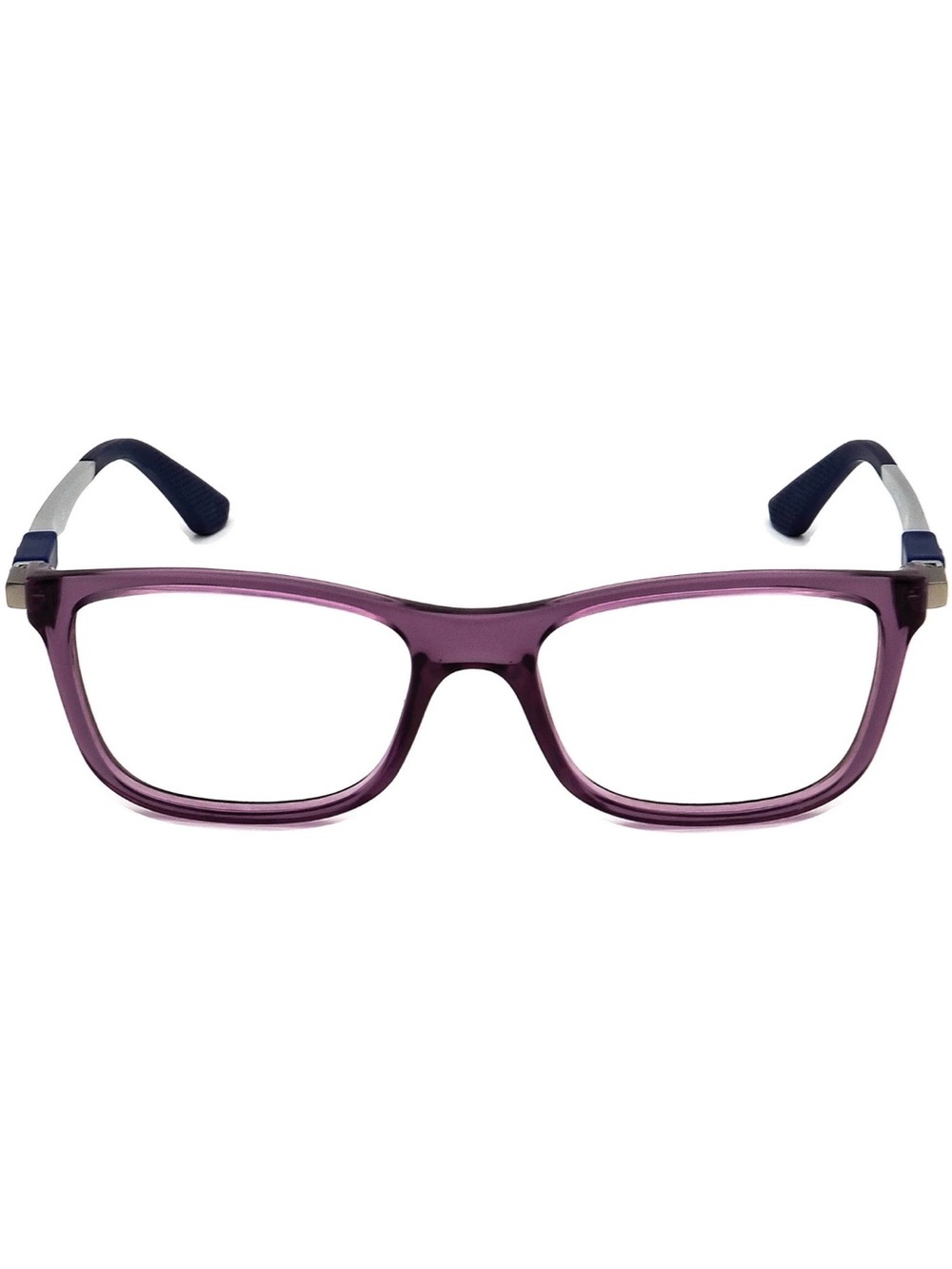 Ray-Ban Kids' Eyeglasses RB1549 3735 Purple/Silver Rectangular Frame Yellow Case